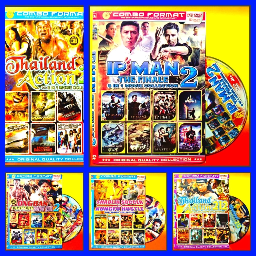 Kaset Film Thailand Mandarin Koleksi Action Ip-man - Shaolin Soccer Kungfu Hustle - Ongbak Edisi Pil