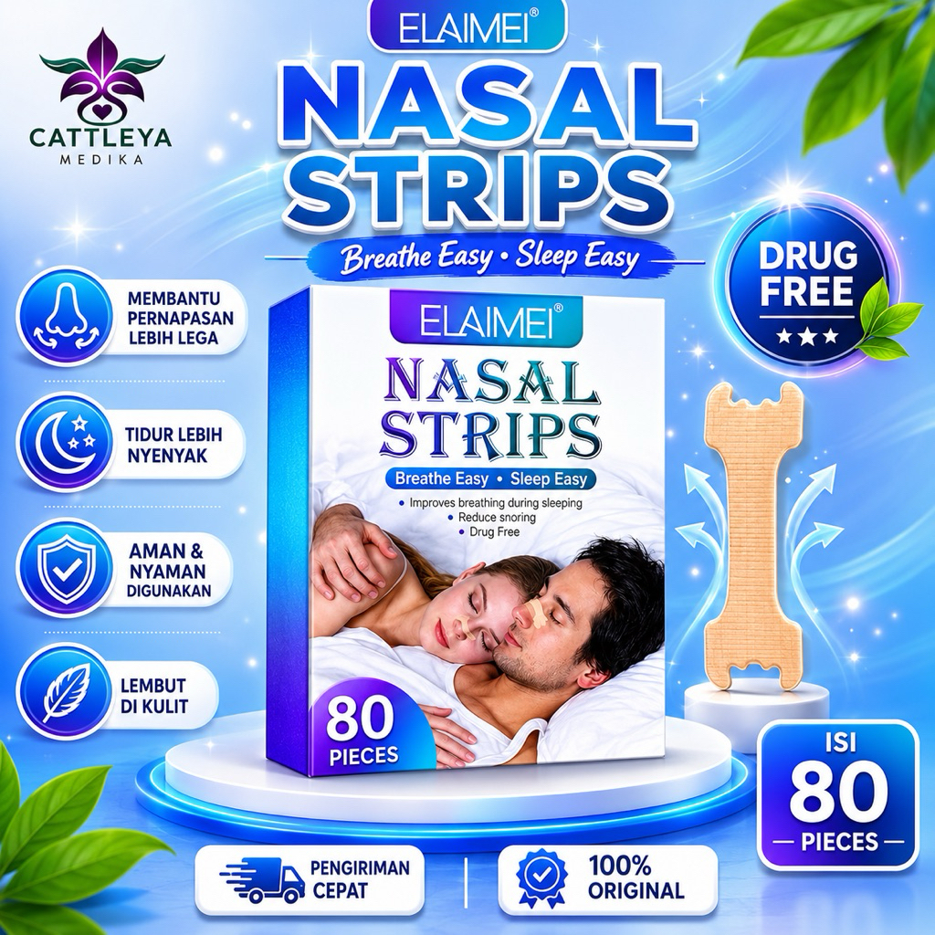 Elaimei Nasal Strips 80pcs Stop Snoring Strips Reduce Snoring Relieves Nasal Congestion / Sleep Nasa