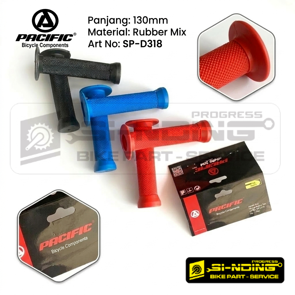 handgrip Sepeda BMX MTB lipat dll Pacific SP D-318 Warna Merah Biru Hitam ( Harga Sepasang )