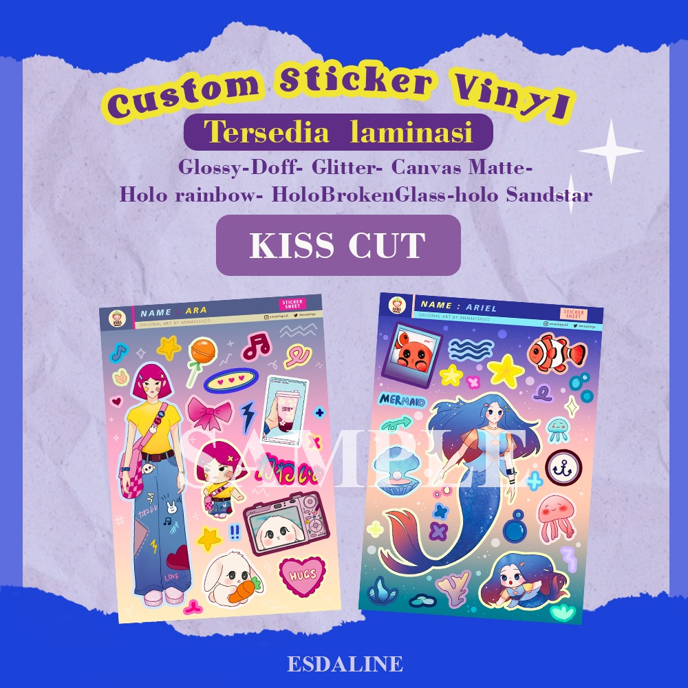 A6 KISS CUT STICKER VINYL (STICKER SHEET) CUSTOM