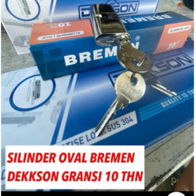 DEKKSON BREMEN GARANSI 10 TAHUN Silinder Oval Pintu Alumunium/ Cylinder Kunci Pintu Alumunium Oval/ 