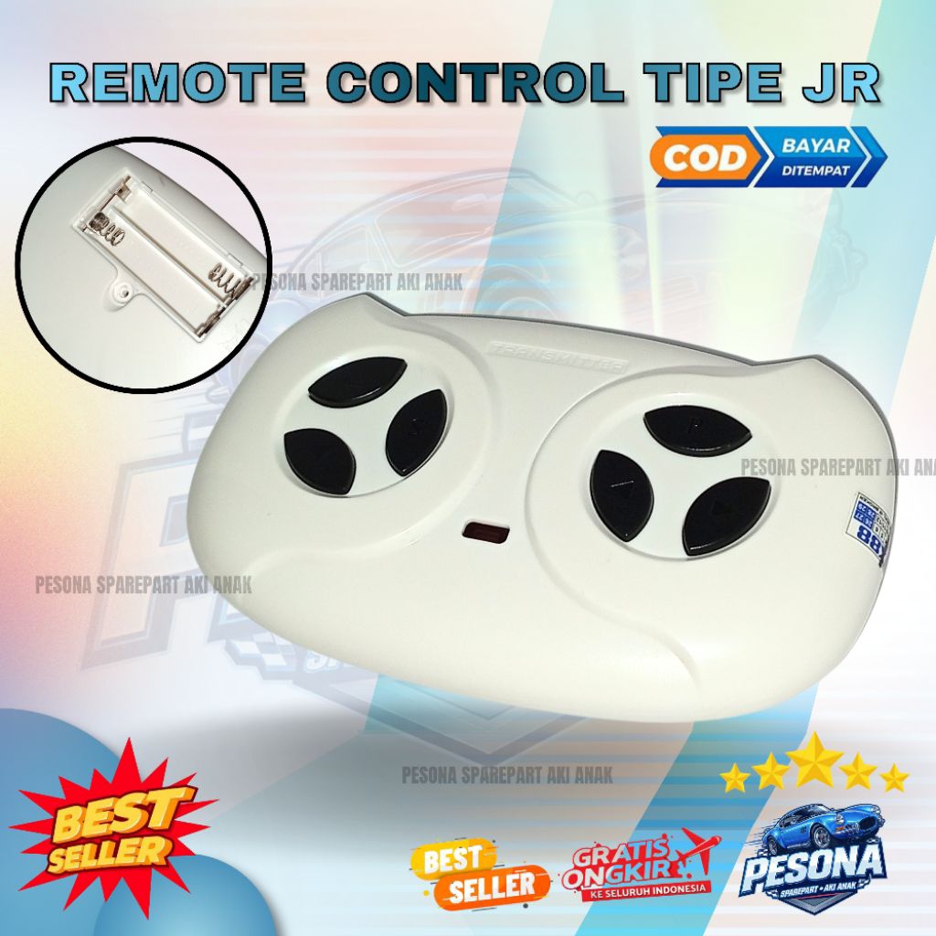 JR1602FCC REMOTE CONTROL JR PUTIH SPARE PART MOBIL AKI ANAK ALL SERIES PLIKO YUKITA PMB MINI SPEEDS 