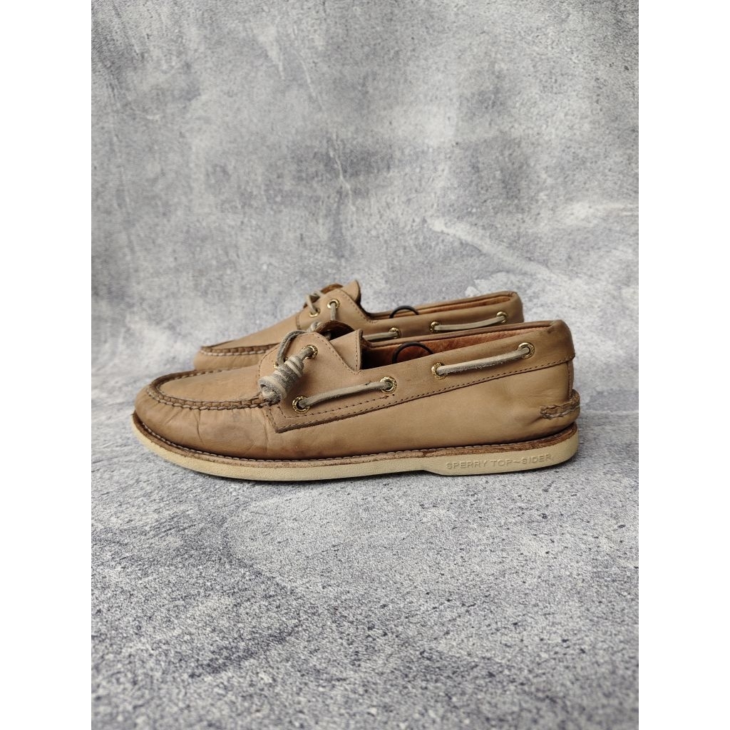 SEPATU LOAFER SPERRY TOP SIDER A/O 2-EYE SAHARA TAN SECOND ORIGINAL LIKE NEW