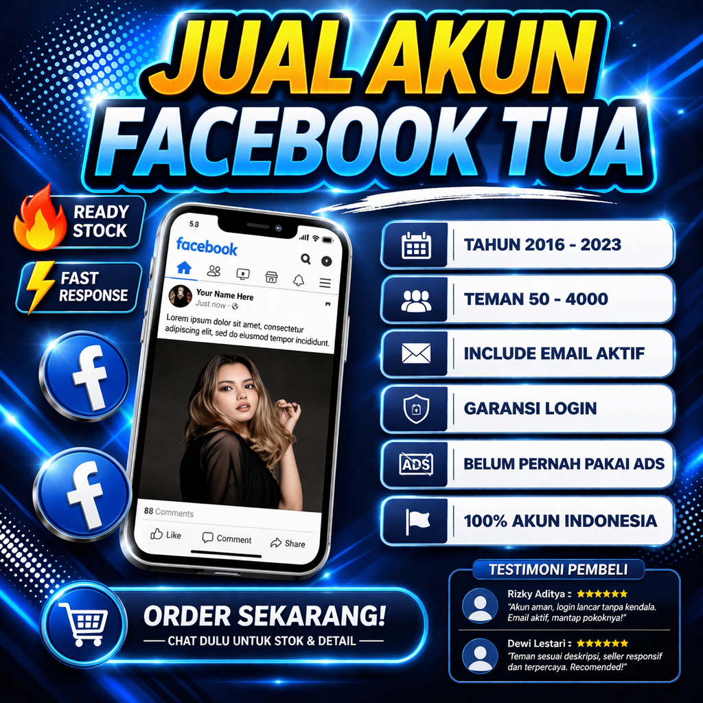 Jual Akun Facebook Tua Siap Pakai | Include Email Aktif | Bergaransi