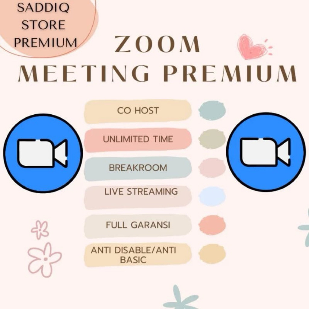Sewa Harian Zoom Meeting Pro 100 300 500 Peserta Unlimited Time Full akses pro
