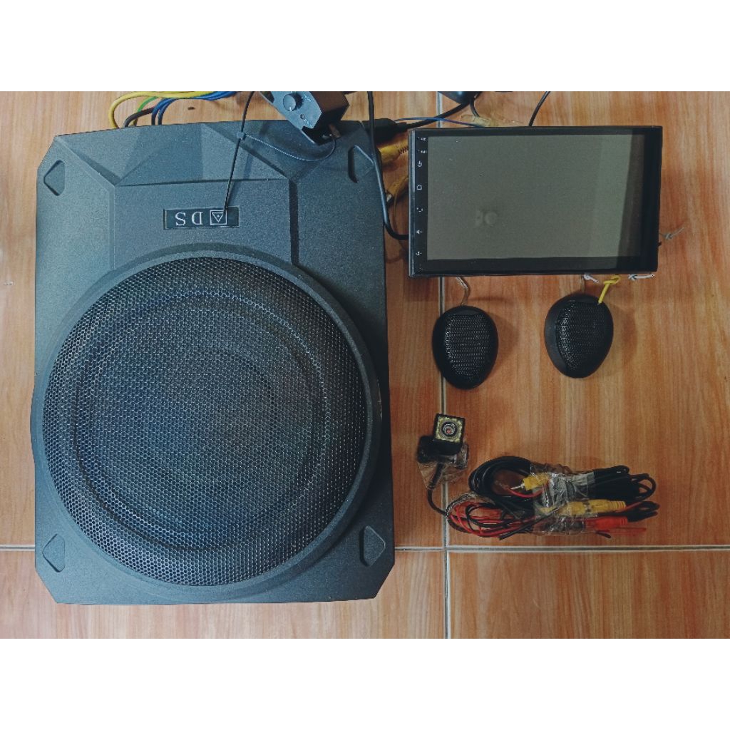 Paket sound system mobil murah Subwoofer 10",  LCD 7"  android ...GRATIS  SOUND TWEETER &  kamera mu