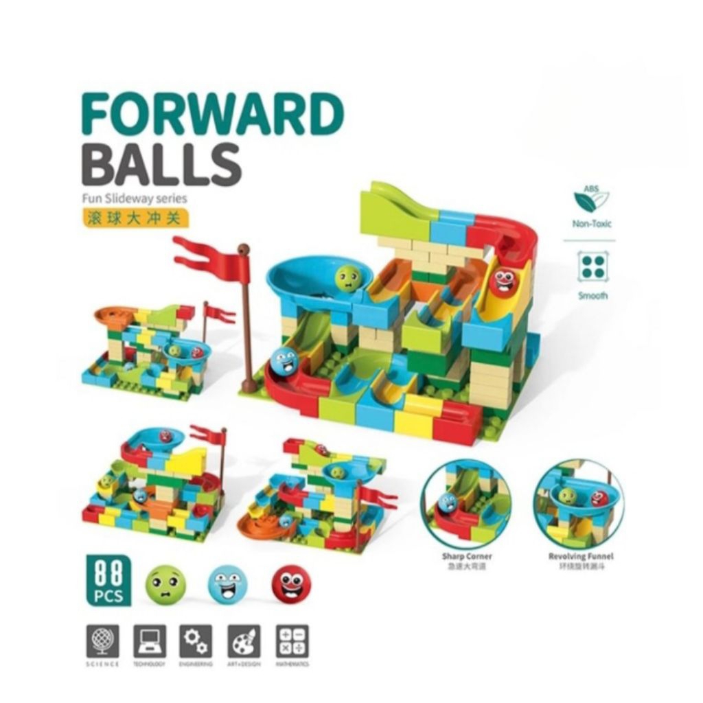 NEW Balok susun Dawter Forward Balls dengan seri Fun Slideway yang terdiri dari 88 buah komponen cit
