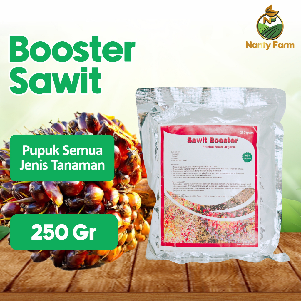 Pupuk Ampuh Booster Sawit Perangsang Buah  Sawit Anti Rontok - Pupuk Buah Sawit Organik 250 Gram