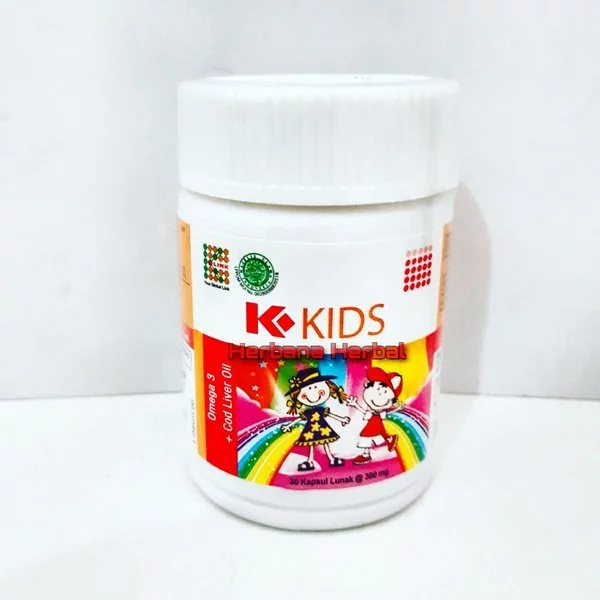 K-Kids Omega 3 30 Kapsul - Dukung Tumbuh Kembang Anak, Meningkatkan Kecerdasan Otak, Sumber Vitamin 