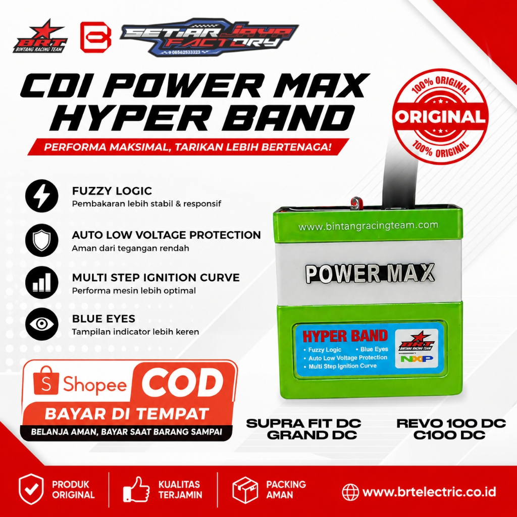 CDI BRT POWERMAX SUPRA FIT DC REVO 100 GRAND DC C100 HYPER BAND ORIGINAL BRT