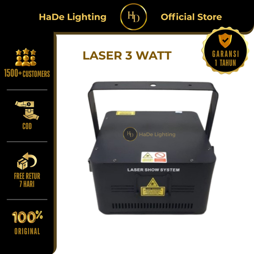 Laser Show 3 Watt - Lampu Laser Panggung Diskotik Mini Laser RGB 3 Watt