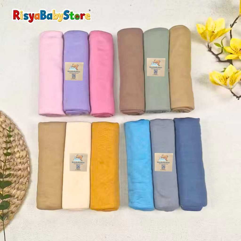 Bedong bayi polos isi 3 pcs / Bedong bayi rainbow Risyababystore
