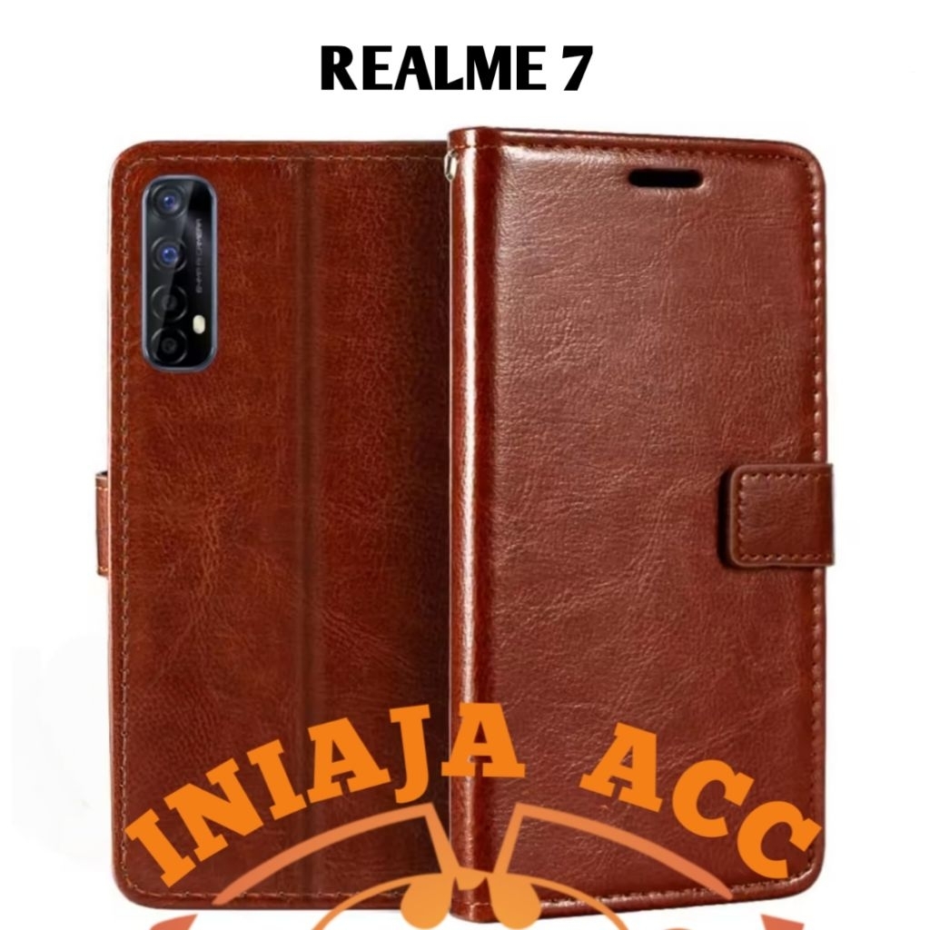 CASE REALME 7 (RMX2151)(RMX2163) LEATHER CASE SARUNG HP DOMPET KULIT FLIP COVER CASE BUKA TUTUP KESI