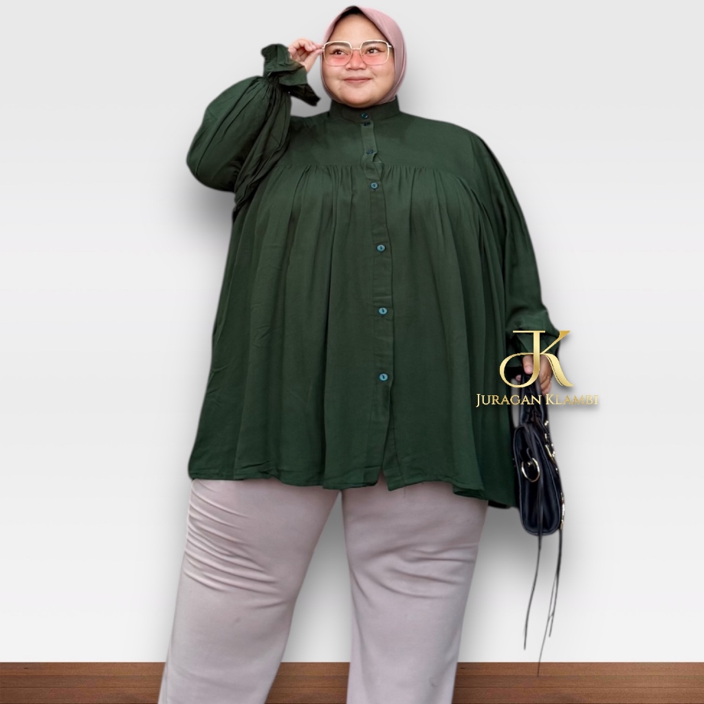 Koleksi Atasan Kemeja  Super Jumbo LD 130,LD 140,LD 150 Dan LD 160  Estimasi BB 75-160KG Rayon Twill