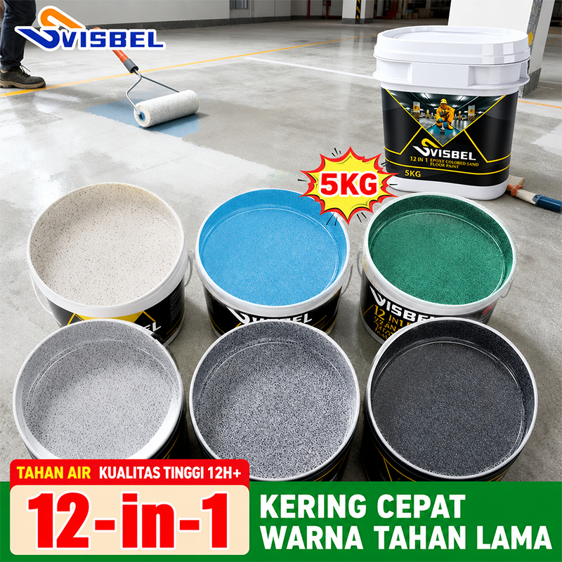 cat lantai epoxy lantaisemen 5kg Cat Lantai Epoxy cat keramik lantai rumah Tahan Lama Produk Terbaru