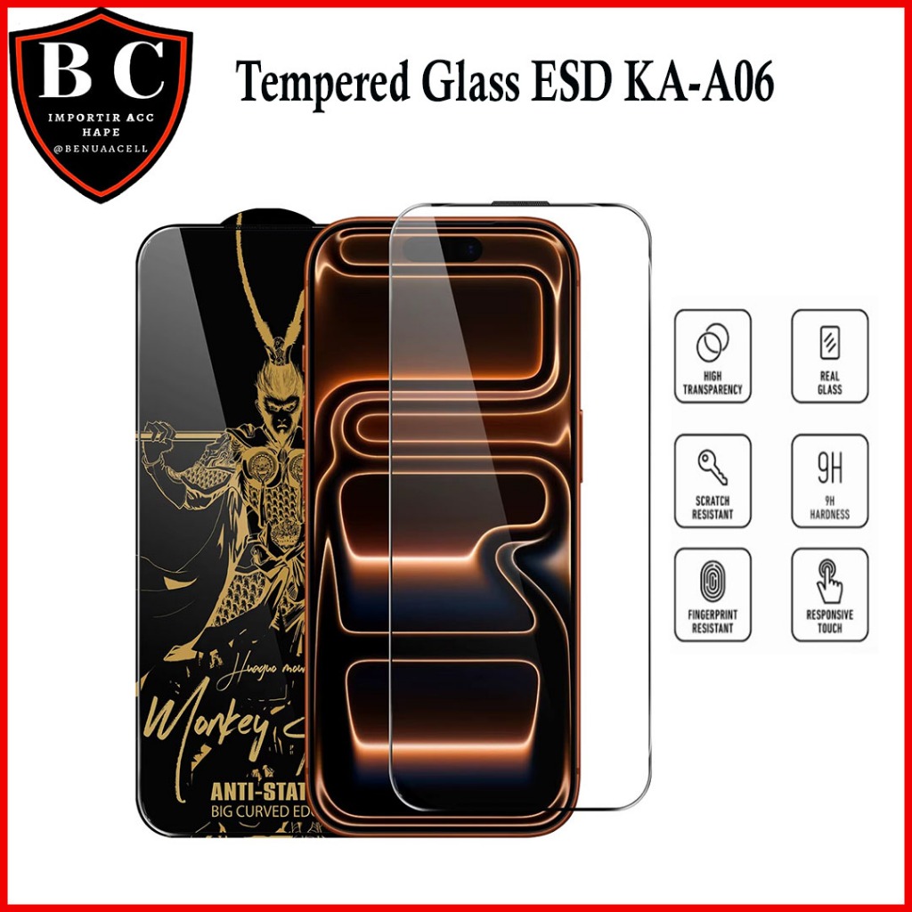 KA-A06 TEMPERED GLASS ESD MONKEY KING FOR SAMSUNG S24 FE S20 FE S10 LITE NOTE 10 LITE J8 2018 J7 PRI