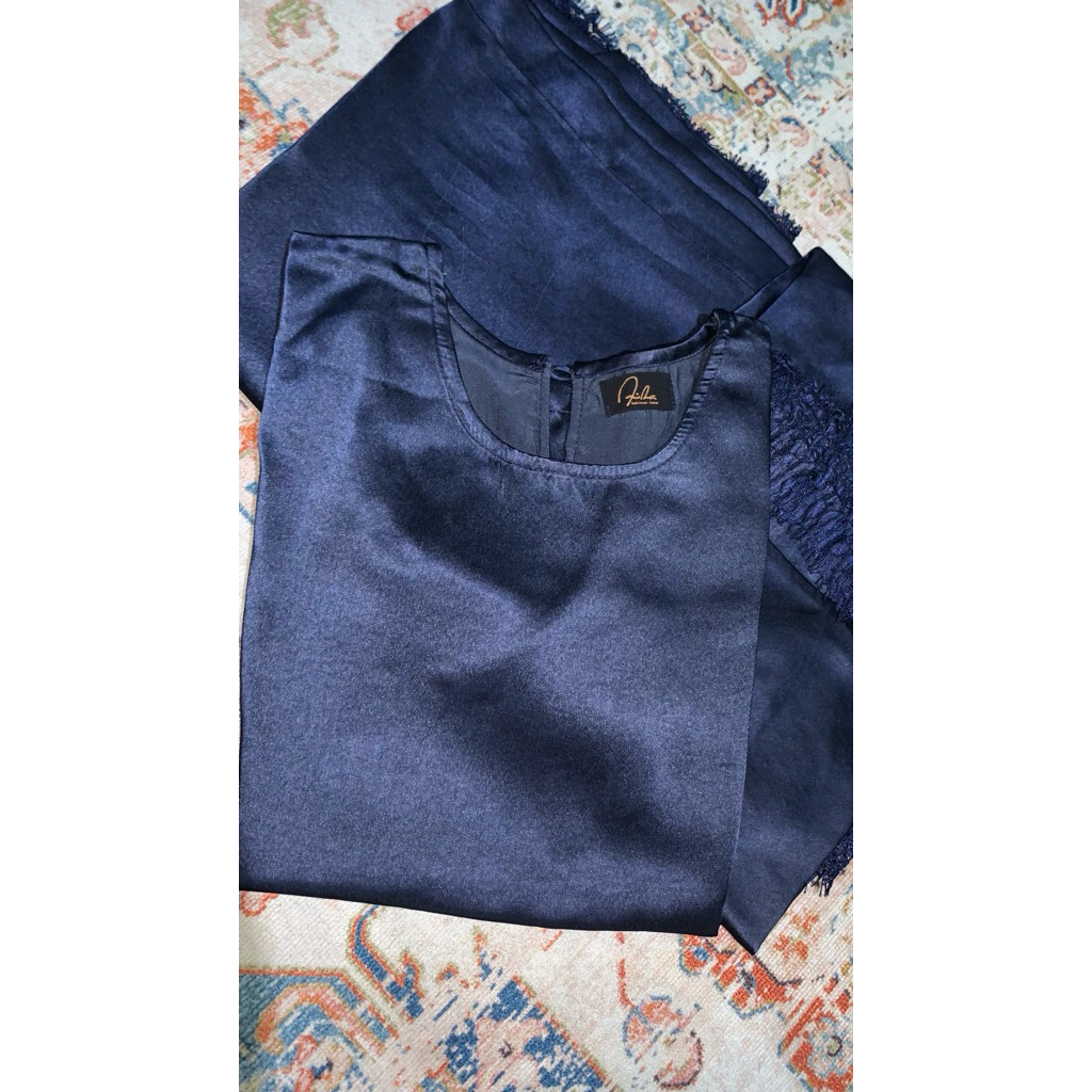 one set kebaya rok lilit wana dak navy