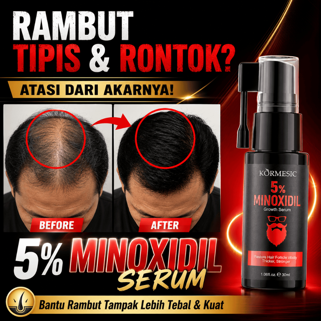 Minoxidil 5 Persen Serum Penumbuh Rambut 30ml Rambut Rontok Tipis Botak Hair Growth Serum Penebal Ra