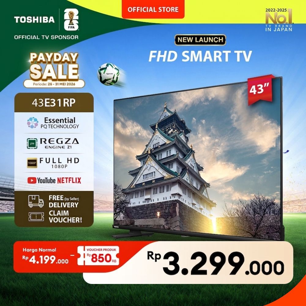 [KHUSUS ONLINE] Toshiba TV 43" FHD Smart TV - Regza AI Sound Netflix Disney+ Youtube Dolby Audio Scr