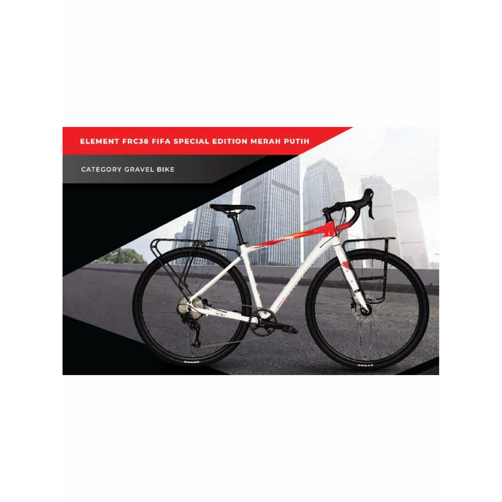 Element FRC38 Fifa Special Edition Merah Putih Gravel Bike Sepeda Keranjang Limited Edition Size 460