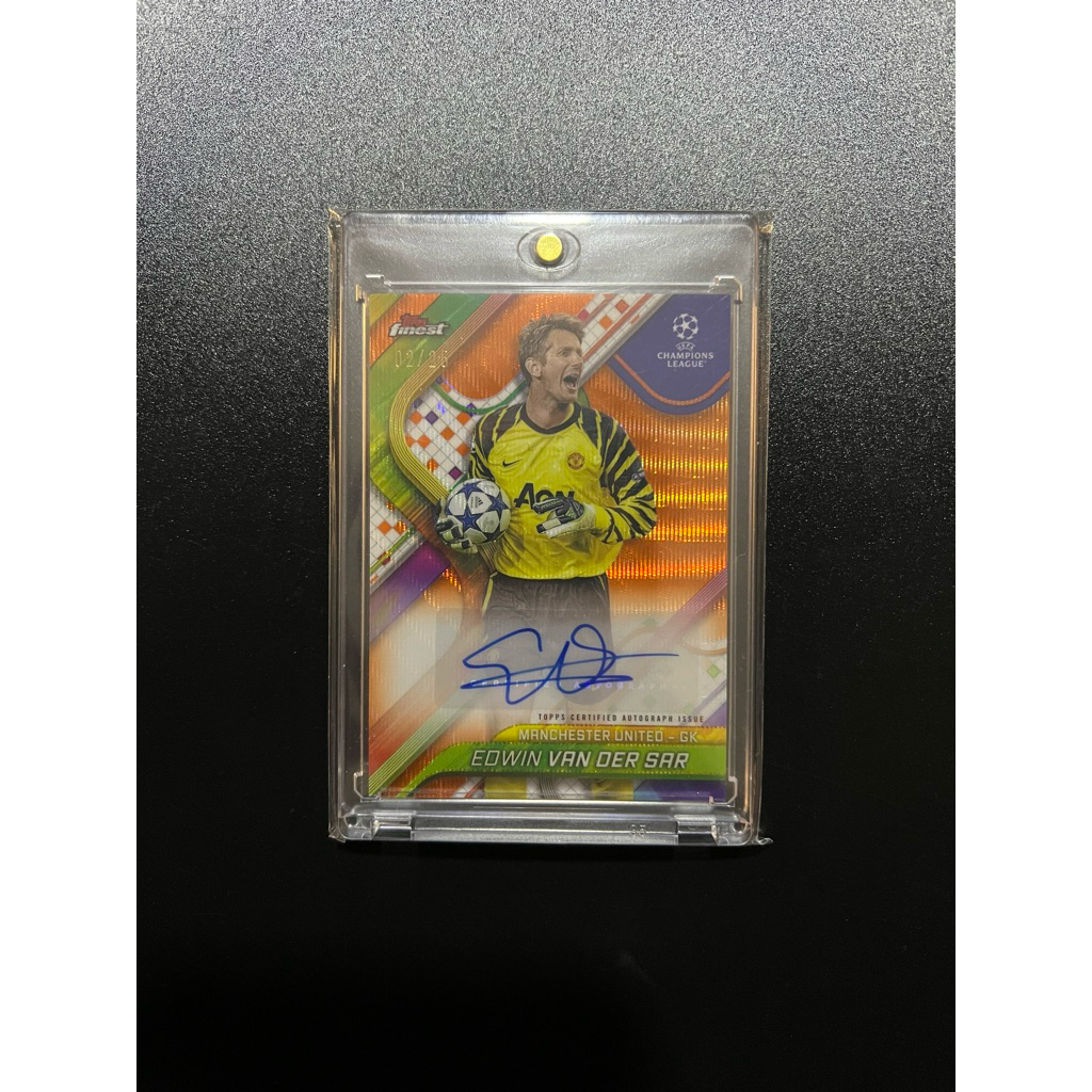 Kartu Bola Topps Finest Limit 2/25 Edwin Van Der Sar manchester united Autograph