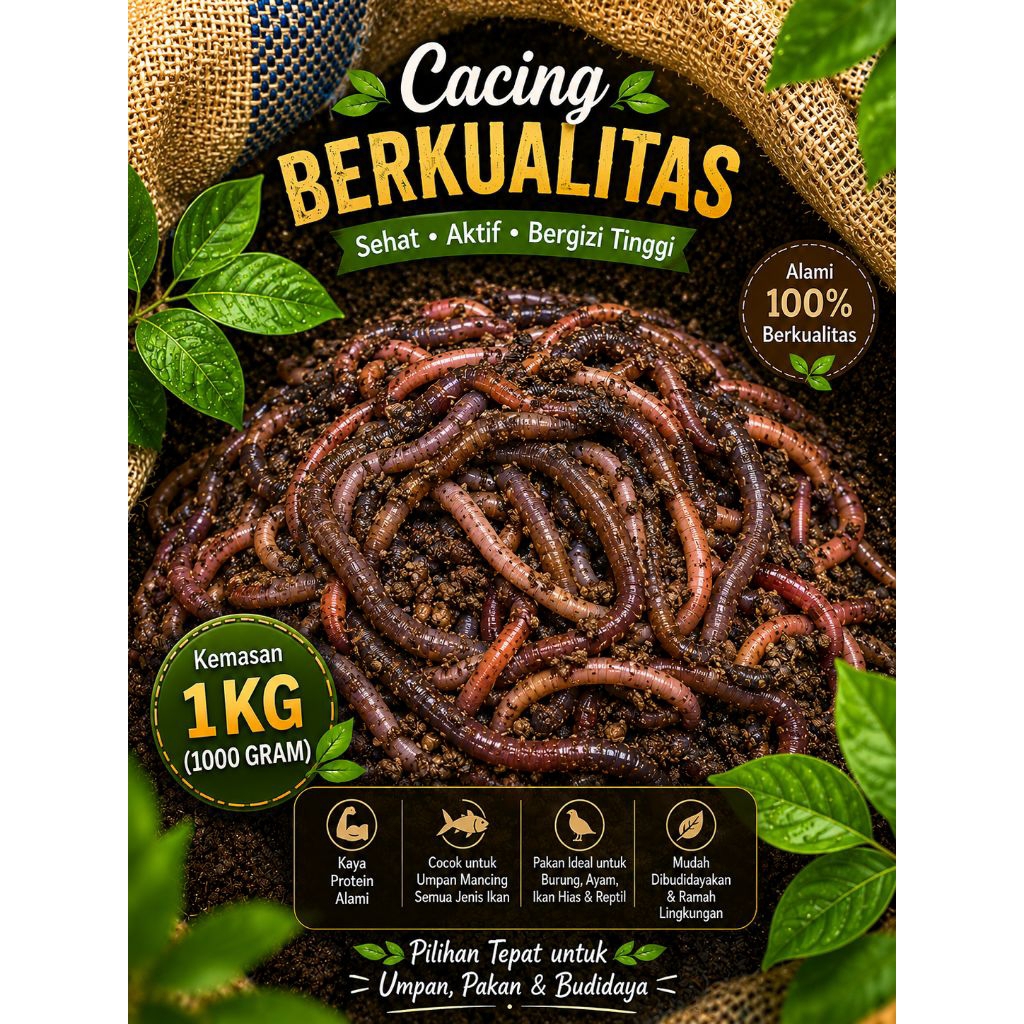 Cacing Kalung Kebo Umpan Bawal 1 Kg - Umpan Hidup