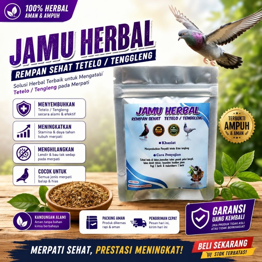 OBAT MERPATI TETELO TENGLENG AMPUH | JAMU HERBAL Burung Telo Gangguan Syaraf