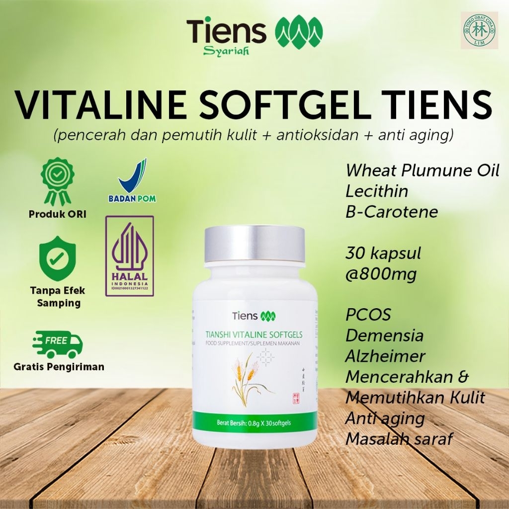 Vitaline Softgel Tiens - Anti aging | Antioksidan | Daya Ingat | Batu Ginjal | Jerawat | Hepatitis |
