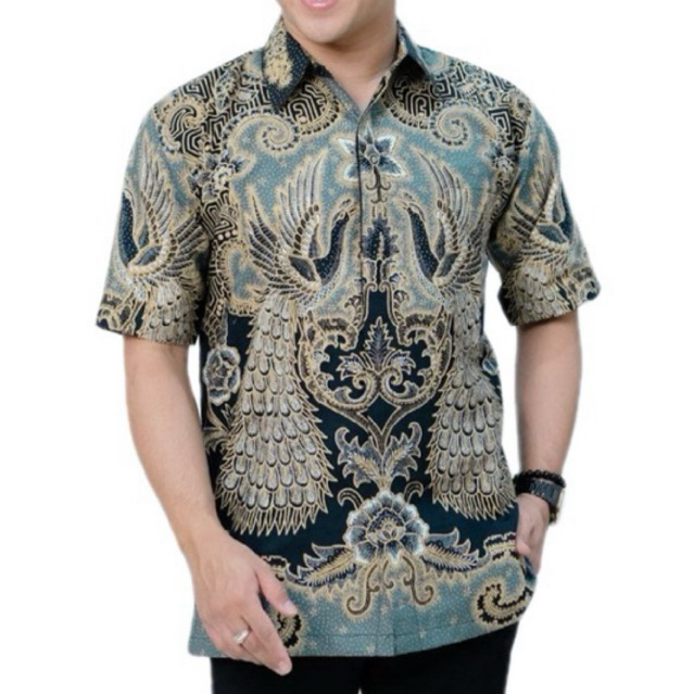 Baju Batik Pria Dewasa Lengan Pendek || Baju Batik Pria Kemeja Formal Lengan Pendek Batik Tulis