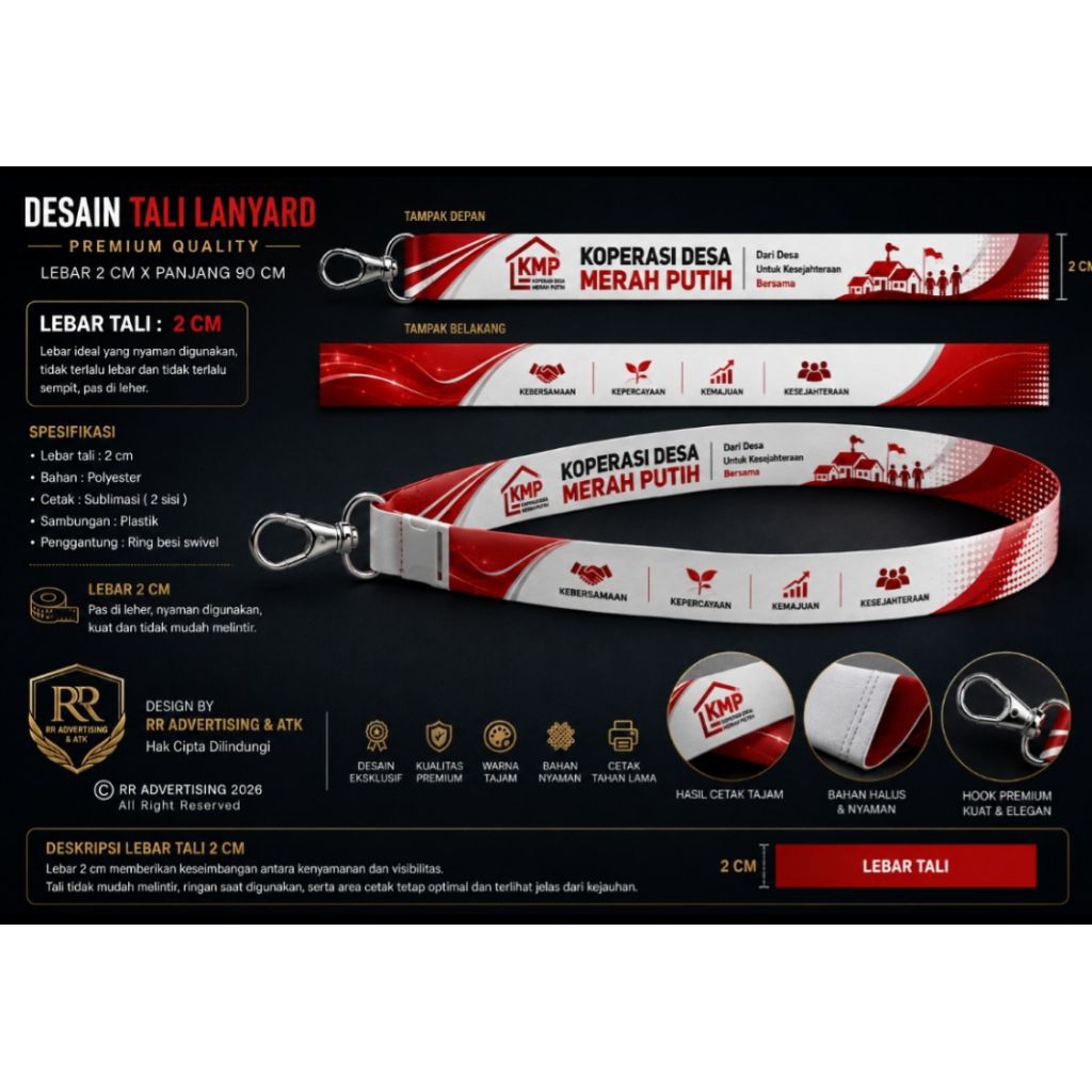 LANYARD TALI ID CARD KOPERASI DESA MERAH PUTIH