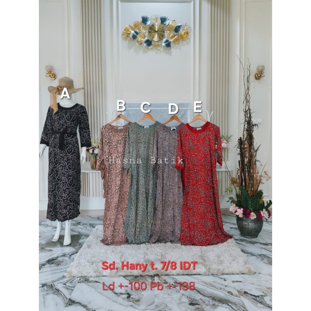 Daster Luza (Sd. Hany t.7/8 IDT) Batik Pekalongan