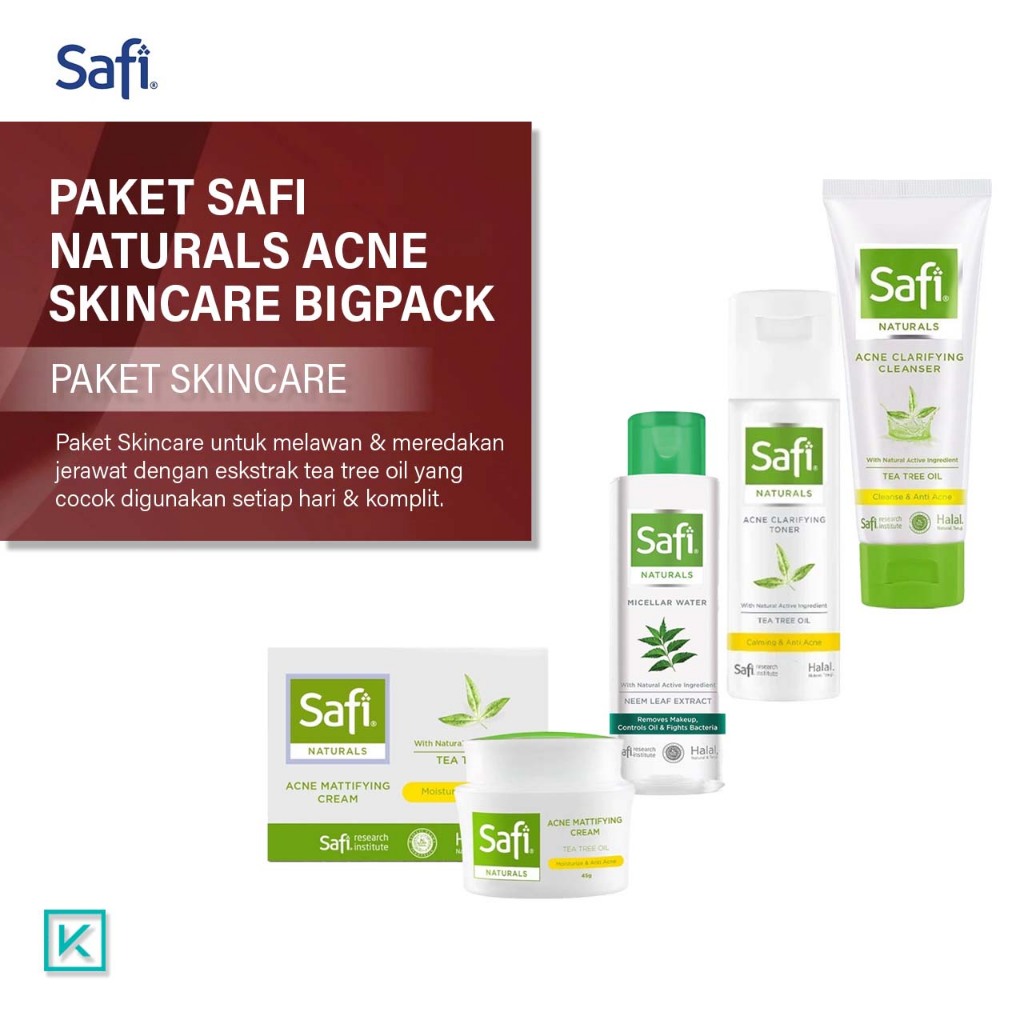 Paket Safi Naturals Complete Acne Skin Care Bigpack - Skincare Untuk Kulit Berjerawat