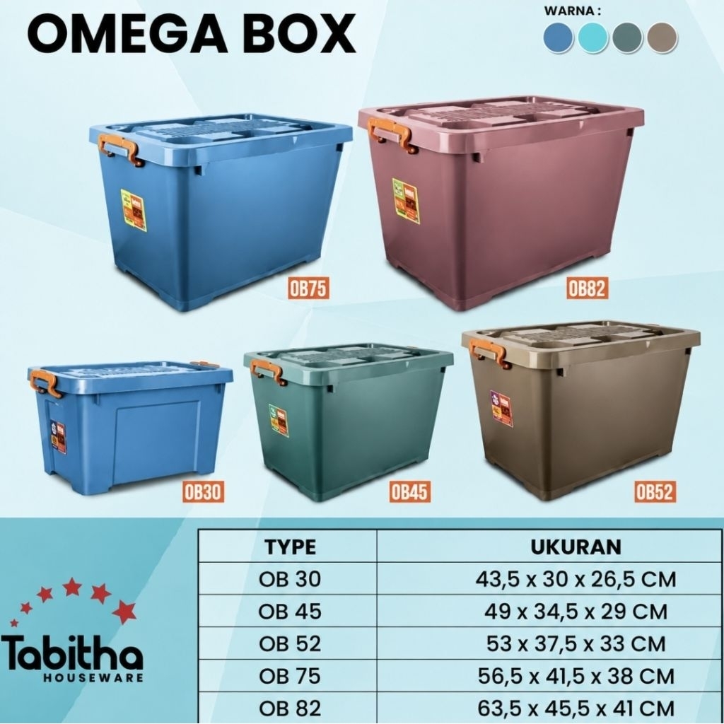 Container box Tabita 17, 30, 52 liter, Container box ads Box 30 liter merah, biru, coklat, Container
