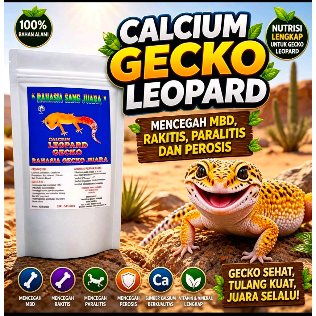 Kalsium Gecko Leopard 100gr Sehat Dan Gemuk