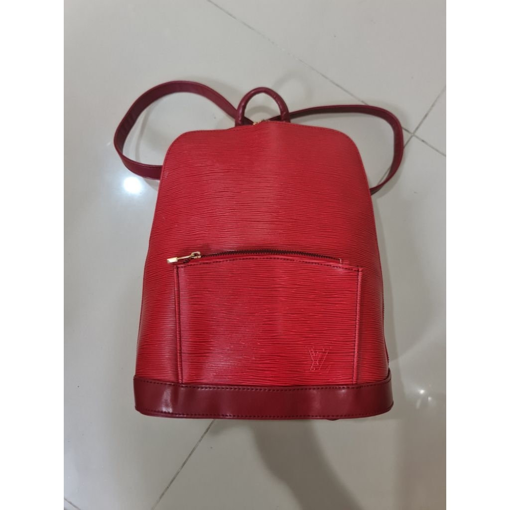 207. Ransel Women Wanita Louis Vuitton Tassil Red Epi Bagpack Bag Vintage Seri : SP 4017 Mantan / Be