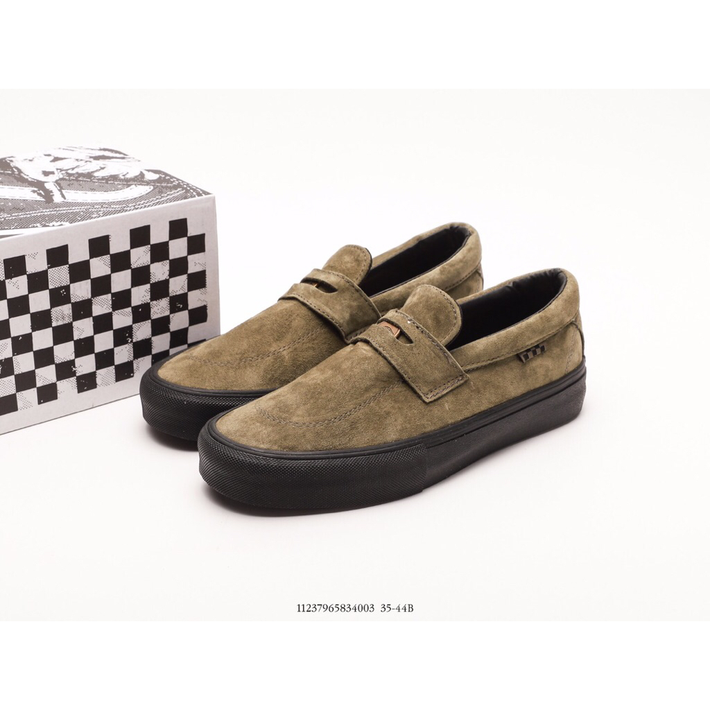 ( Abuy project ) Sepatu Vans Slip On Loafer Pro Skate Beatrice Domond Dark Olive