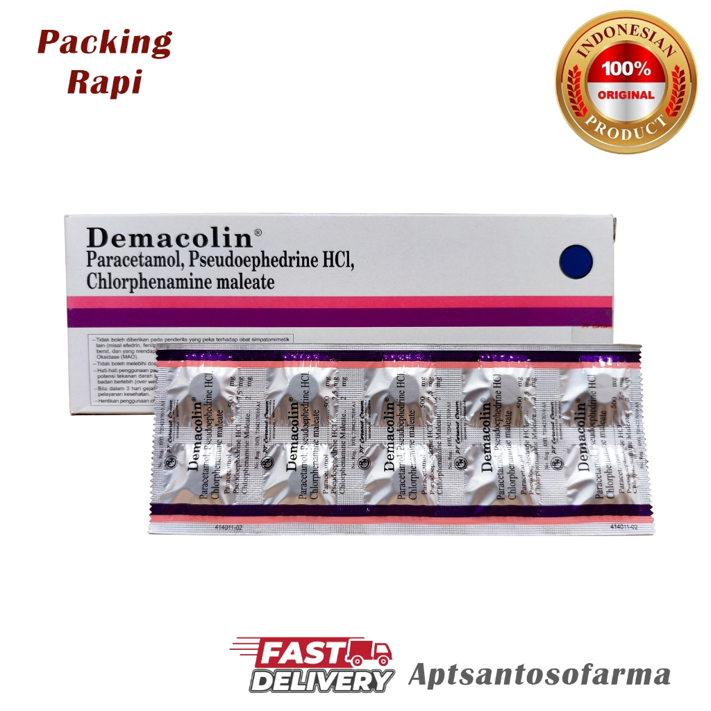Demacolin Strip 10 Tablet Original | Obat Flu & Pilek Dewasa