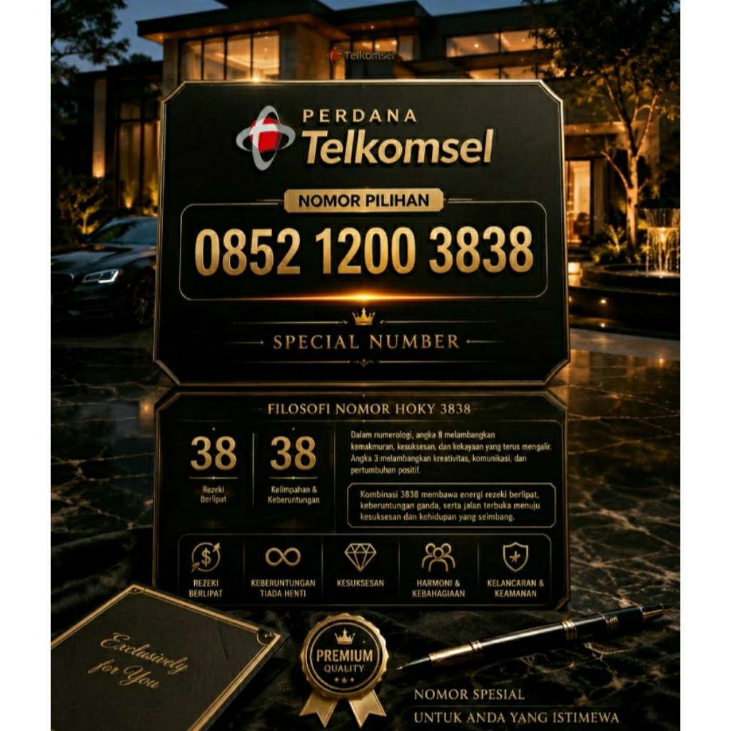 SIMPATI NOMOR CANTIK SERI ABAB  NOMOR HOKY 1200 3838
