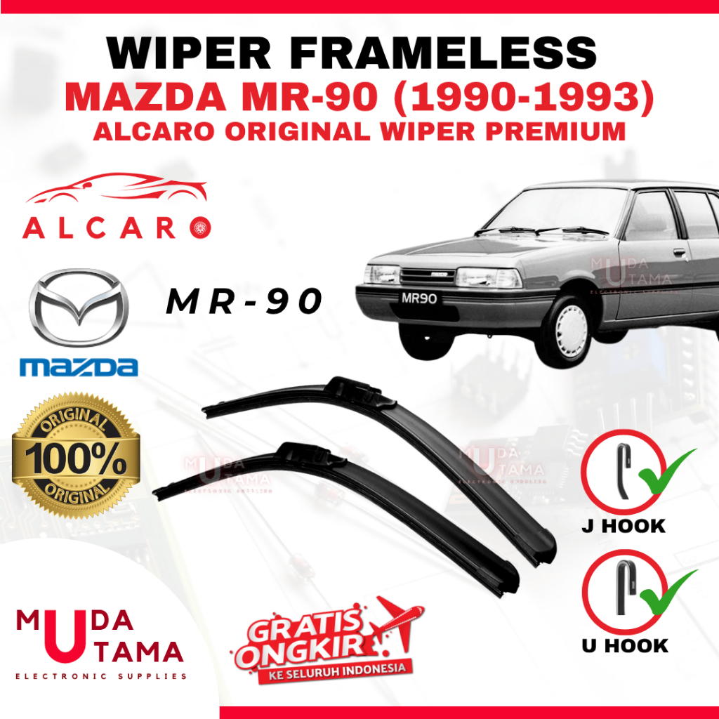Wiper Frameless MAZDA MR-90 1990 s/d 1993 Original Alcaro - Sapu Kaca MAZDA MR-90 - Wiper MAZDA MR-9