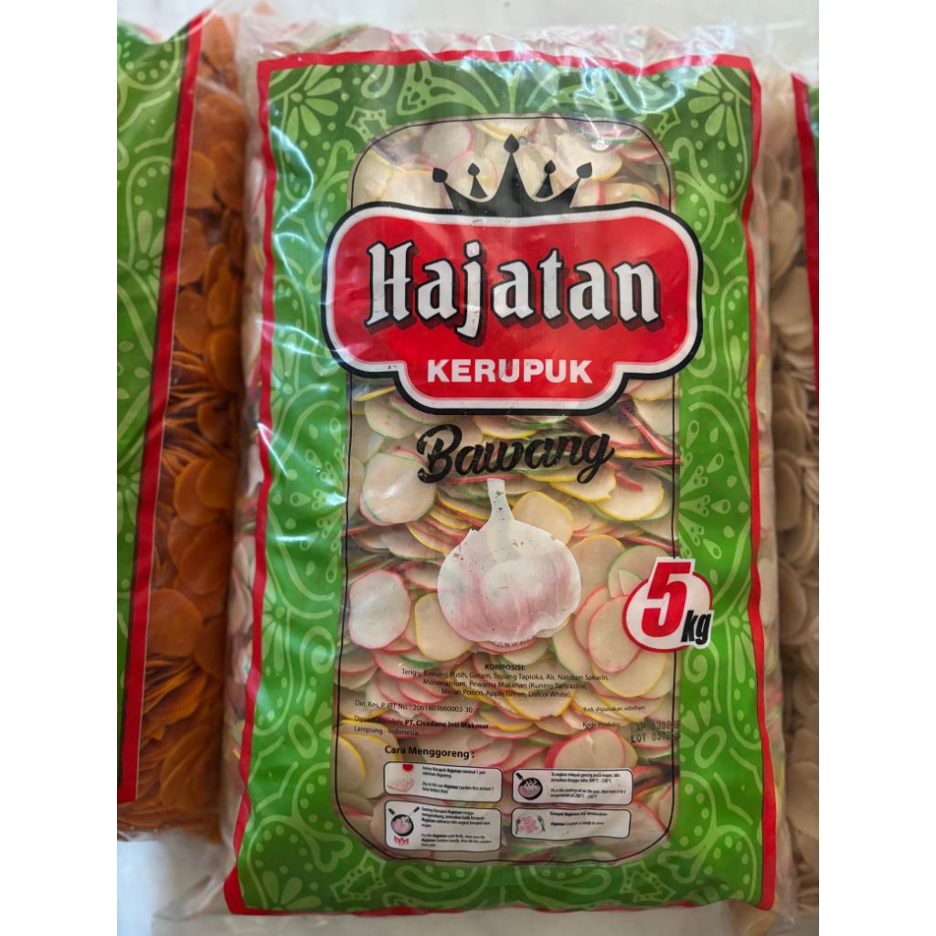 Kerupuk Mentah/Kerupuk Bawang/Kerupuk cap Hajatan Bawang 5kg rasa enak gurih kriuk renyah dan prakti