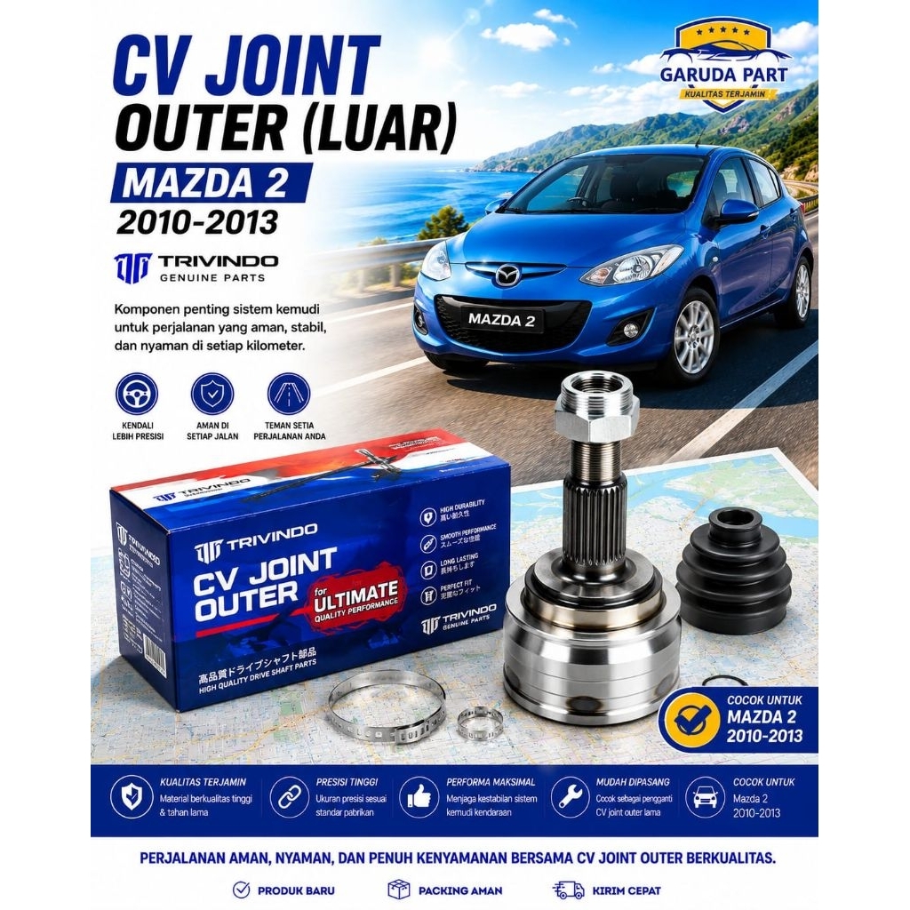 CV JOINT OUTER (LUAR) MAZDA 2 2010-2013