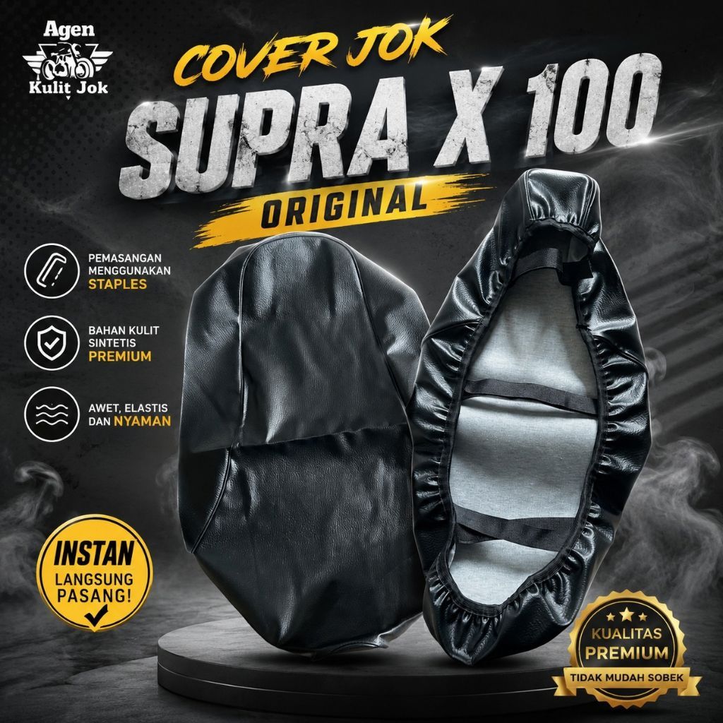 Cover jok/Kulit jok/Sarung jok motor SUPRA X100/kulit jok motor supra X lama tersedia 2 varian bahan