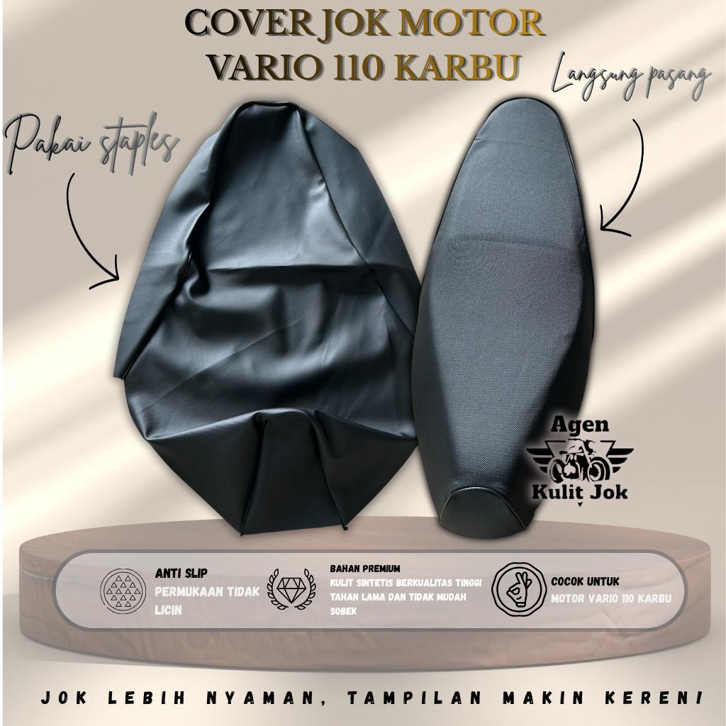 Cover jok/Sarung jok/Kulit jok vario 110 cw karbu/BAHAN ORIGINAL/SEMI ORI/JAHIT STANDAR VARIO LAMA