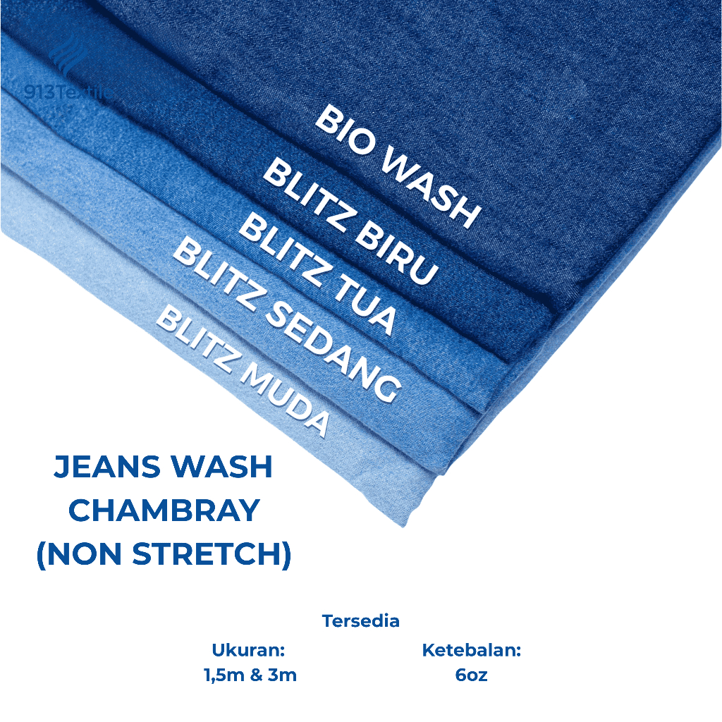 Kain Chambray Denim Wash Jeans Tipis  6 oz Kemeja Jeans Kulot Jeans