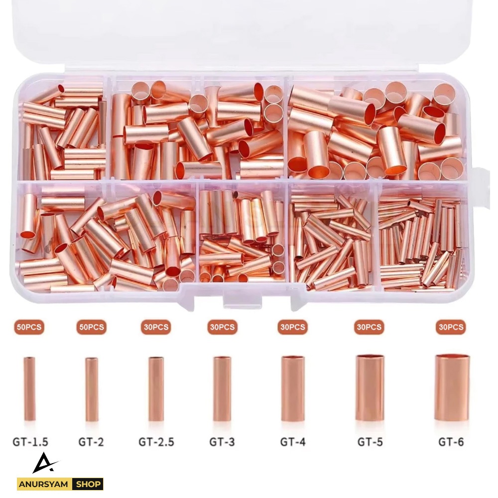 250pcs Skun Sambungan Kabel Listrik Tembaga - Skun Konektor Kabel Listrik
