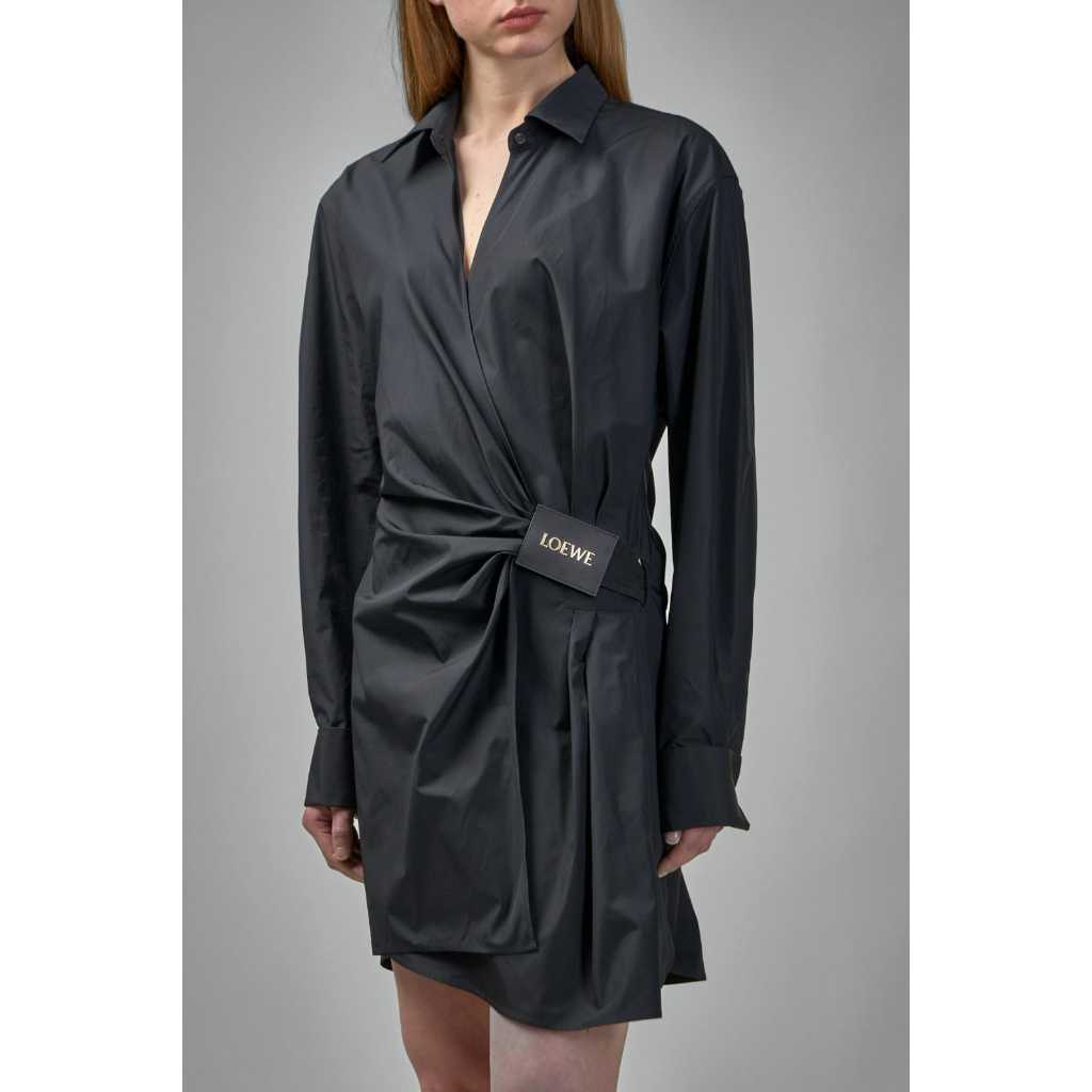 Loewe Draped Cotton Shirt Dress