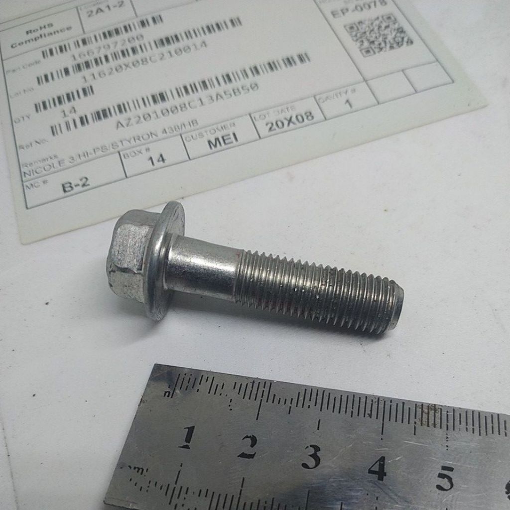 BAUT 14 P4cm // ORI Baut as shock breaker depan baut 14 panjang 4cm kunci 14 universal ORI breaker c
