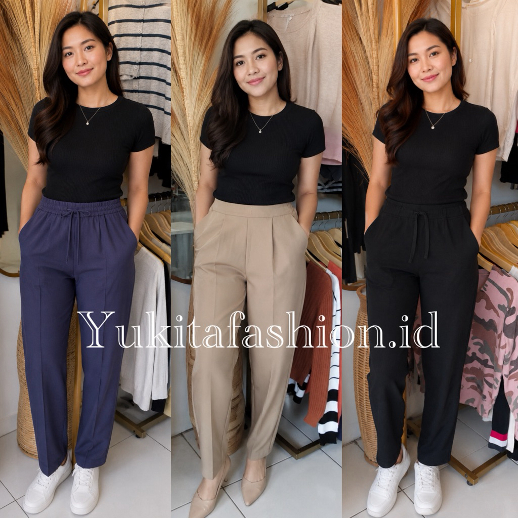 Celana bahan kain katun yukita