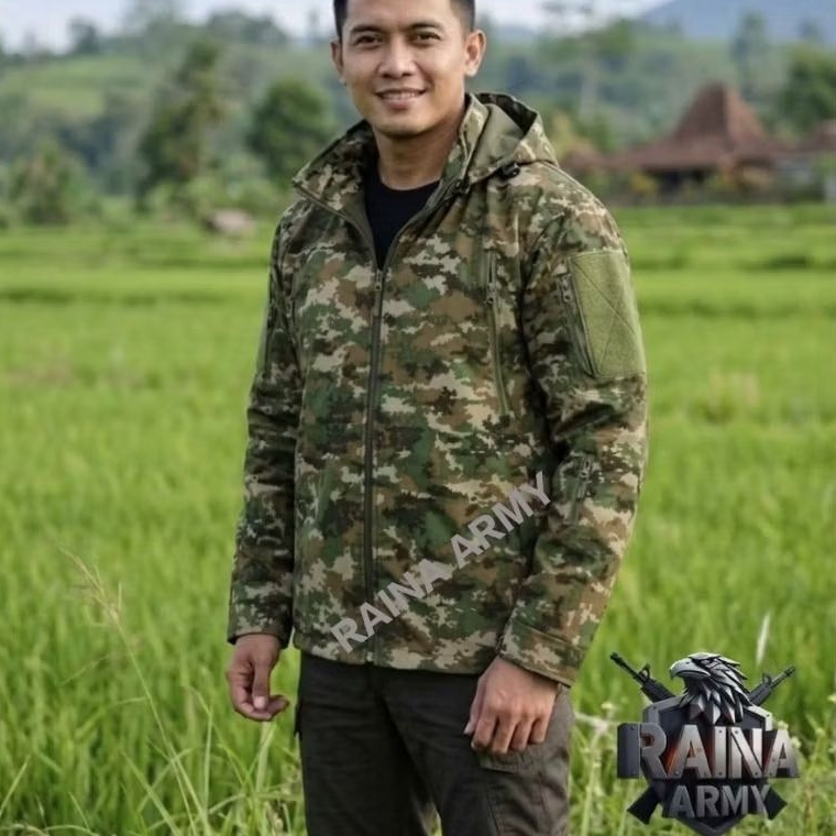 jaket army jaket TAD tactical jaket outdoor camoflase pria loreng linud kostrad sage