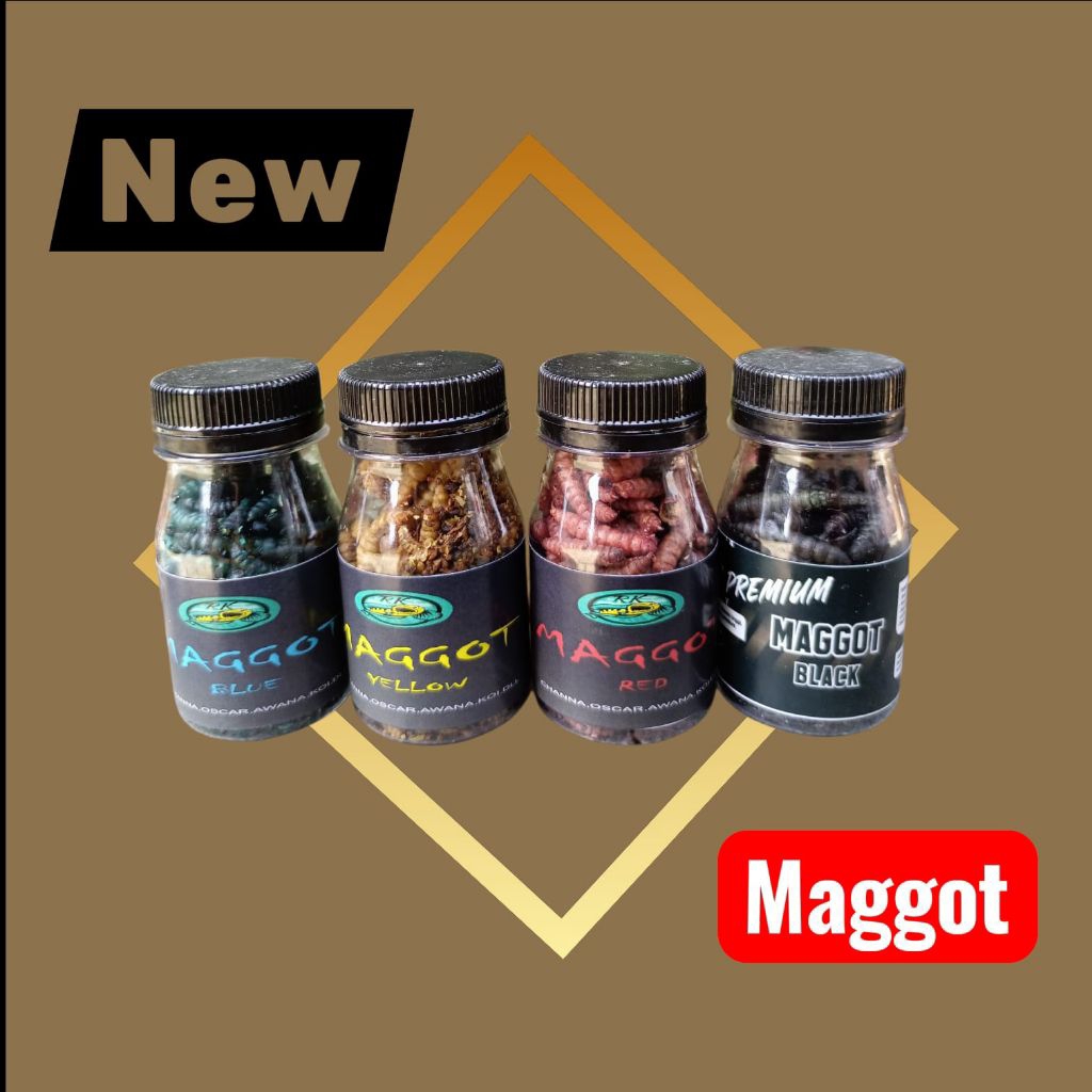 Maggot RKFish Aquatic Jumbo Mini Blue, Red, Yellow, Black (Auranti, Maru, Limbata, Stewarti, Pulchra